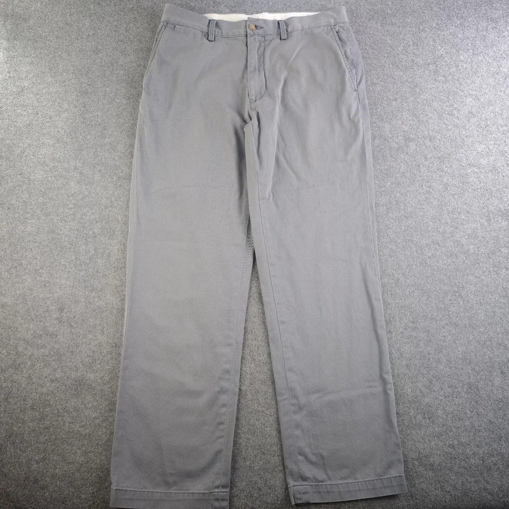 Polo Ralph Lauren Chino Pants Mens 32x30 Gray / Blue Solid Classic Fit Straight